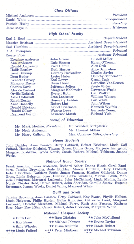 RA Long Class of 1963 Commencement Program June 12 1963 - Page 3